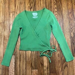 Big Bud Press Many Colors Seafoam Green Wrap Crop Top XXS